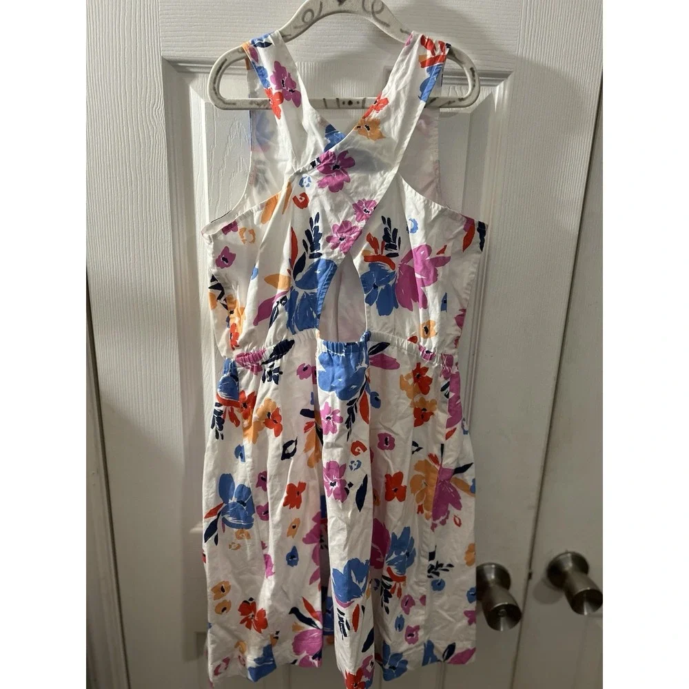Gap‎ Kids Dress Girls XL Crisscross Back Floral Sun Cotton Lined Summer